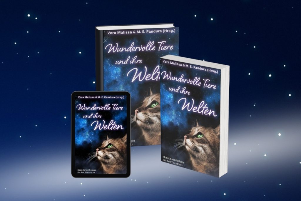 Cover von Wundervolle Tiere und ihre Welten Ebook, Taschenbuch und Hardcover von »Wundervolle Tiere und ihre Welten« vor Sternenhimmel
